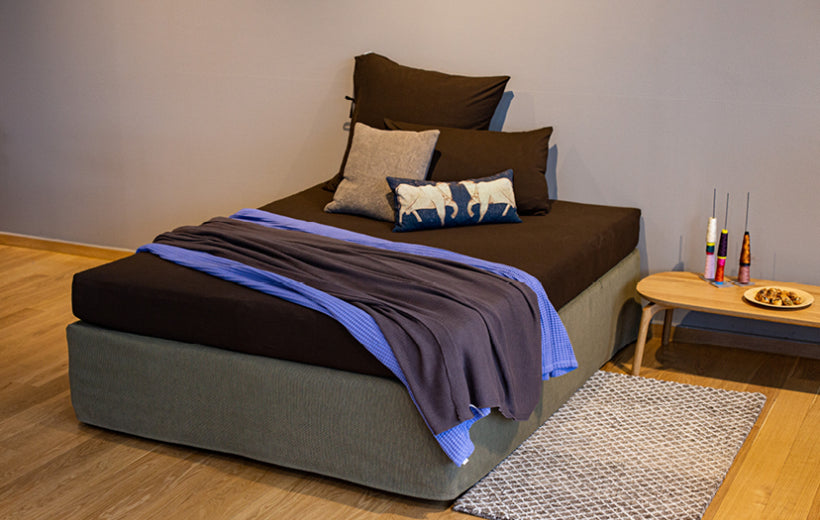 Menelaos Grey Grid-vloerkleed